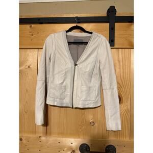 Y2K Vintage Classiques Entier Leather Zip Up Jacket Beige Tan Neutral Women’s S